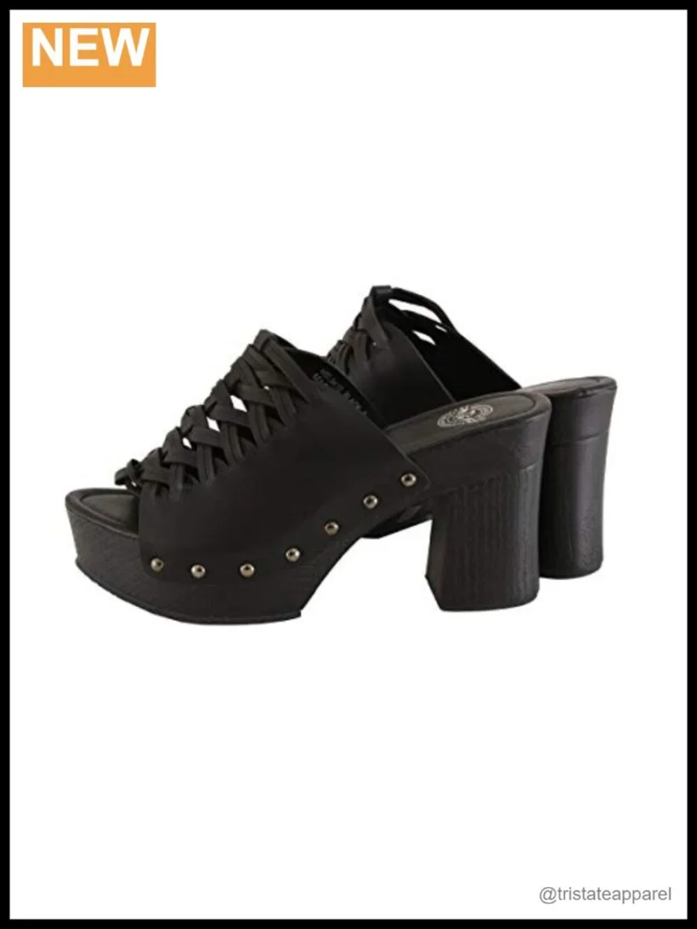 Faux Leather Platform Wedge Heels Studs Open Toe Women's Shoes